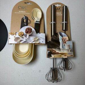Cook With Color 2-Piece Push Whisk Set & 8-Piece Measuring Cup and Spoon Set